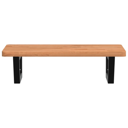 Basin Shelf Wall Mounted Steel and Solid Wood Beech