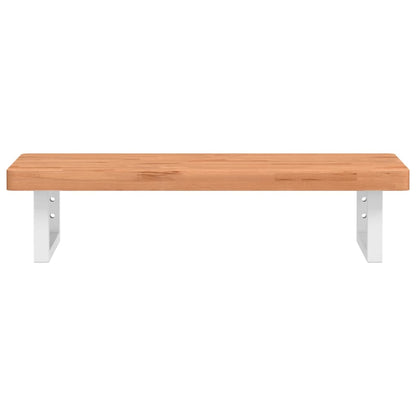 Basin Shelf Wall Mounted Steel and Solid Wood Beech