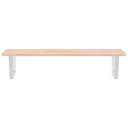 Basin Shelf Wall Mounted Steel and Solid Wood Oak