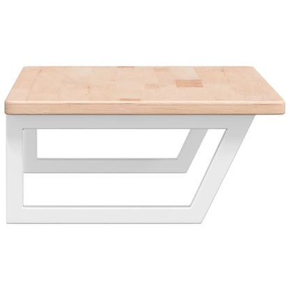 Basin Shelf Wall Mounted Steel and Solid Wood Oak