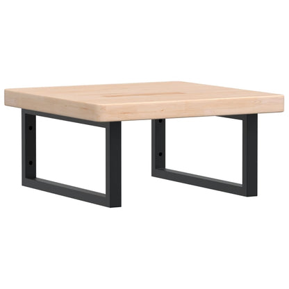 Basin Shelf Wall Mounted Steel and Solid Wood Oak