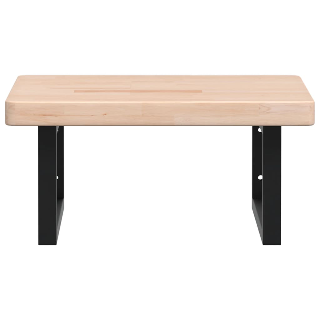 Basin Shelf Wall Mounted Steel and Solid Wood Oak