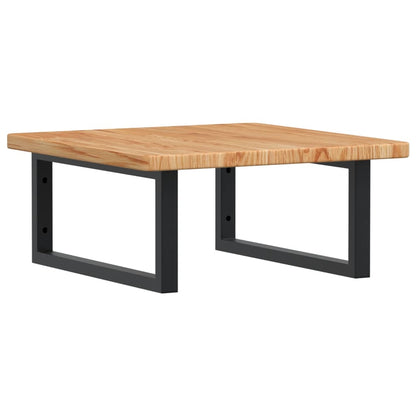 Basin Shelf Wall Mounted Steel and Solid Wood Oak
