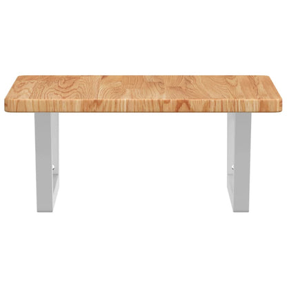 Basin Shelf Wall Mounted Steel and Solid Wood Oak