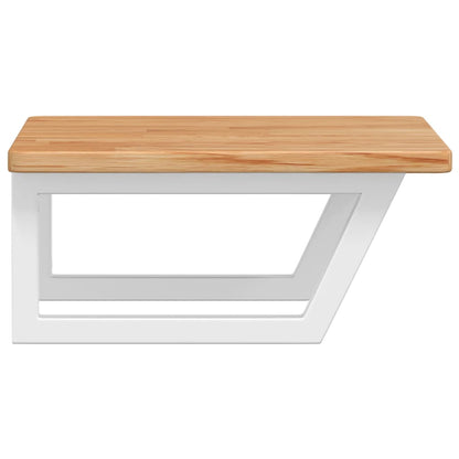 Basin Shelf Wall Mounted Steel and Solid Wood Oak