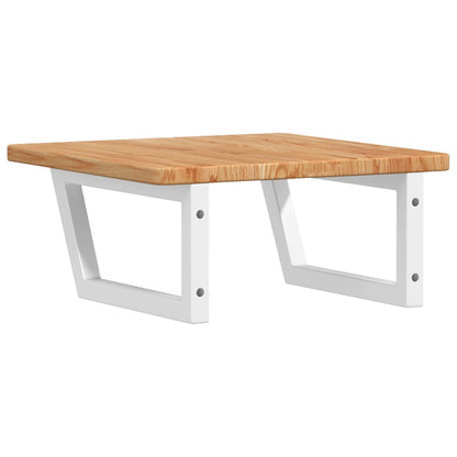 Basin Shelf Wall Mounted Steel and Solid Wood Oak