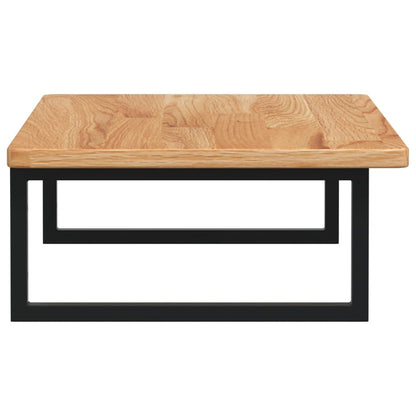 Basin Shelf Wall Mounted Steel and Solid Wood Oak
