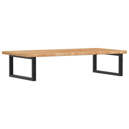 Basin Shelf Wall Mounted Steel and Solid Wood Oak