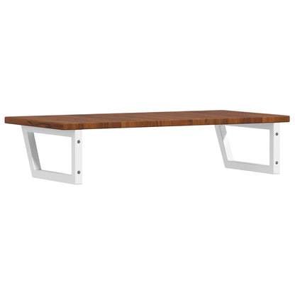 Basin Shelf Wall Mounted Steel and Solid Wood Oak