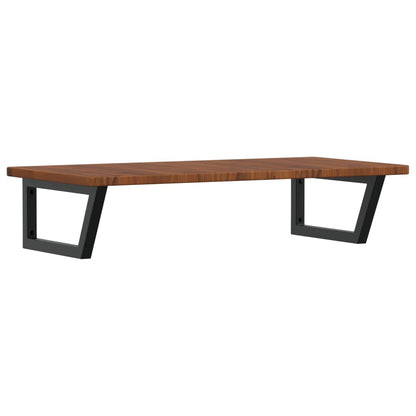 Basin Shelf Wall Mounted Steel and Solid Wood Oak