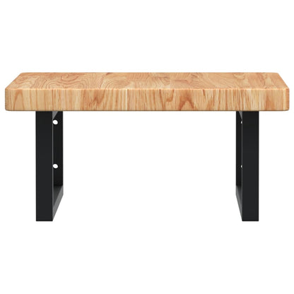 Basin Shelf Wall Mounted Steel and Solid Wood Oak