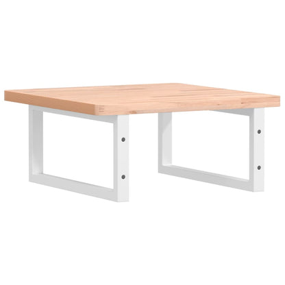 Basin Shelf Wall Mounted Steel and Solid Wood Beech
