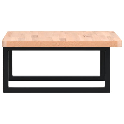 Basin Shelf Wall Mounted Steel and Solid Wood Beech