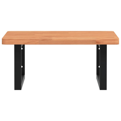Basin Shelf Wall Mounted Steel and Solid Wood Beech