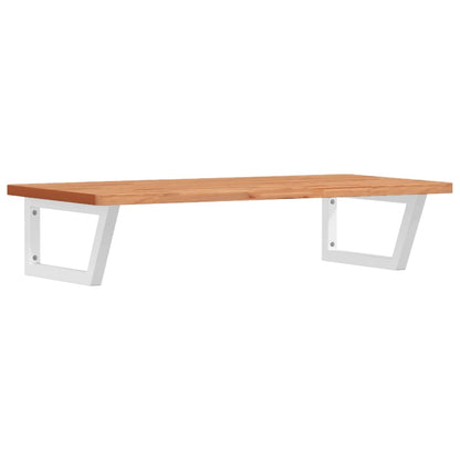 Basin Shelf Wall Mounted Steel and Solid Wood Beech