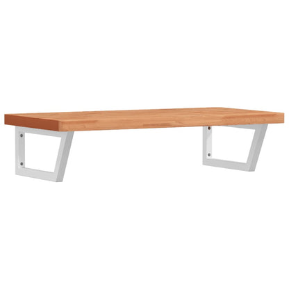 Basin Shelf Wall Mounted Steel and Solid Wood Beech