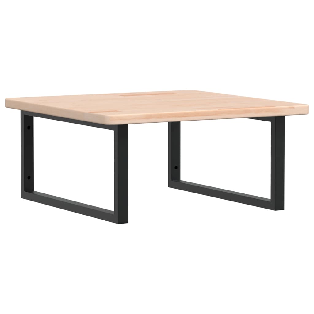 Basin Shelf Wall Mounted Steel and Solid Wood Oak