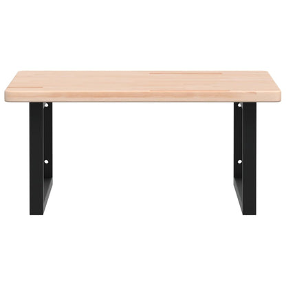 Basin Shelf Wall Mounted Steel and Solid Wood Oak