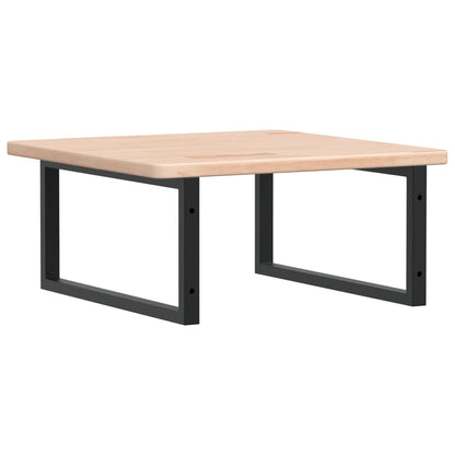 Basin Shelf Wall Mounted Steel and Solid Wood Oak