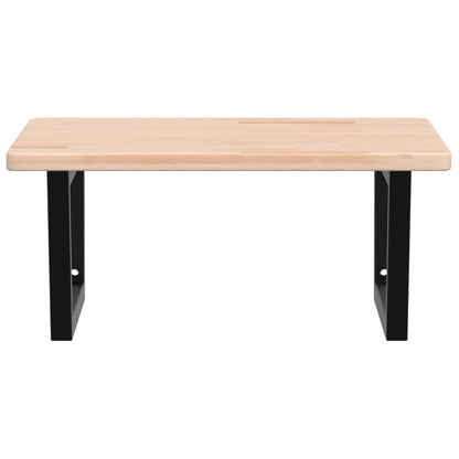 Basin Shelf Wall Mounted Steel and Solid Wood Oak