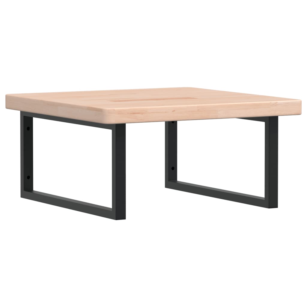 Basin Shelf Wall Mounted Steel and Solid Wood Oak