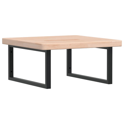 Basin Shelf Wall Mounted Steel and Solid Wood Oak