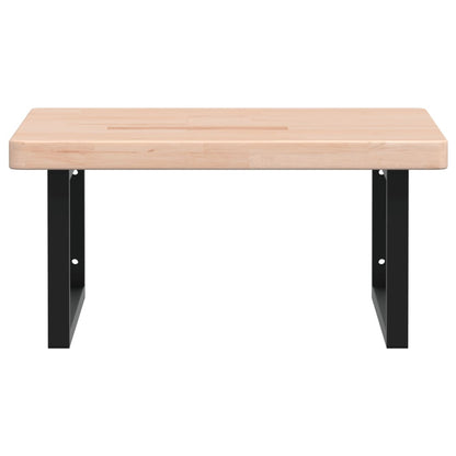 Basin Shelf Wall Mounted Steel and Solid Wood Oak
