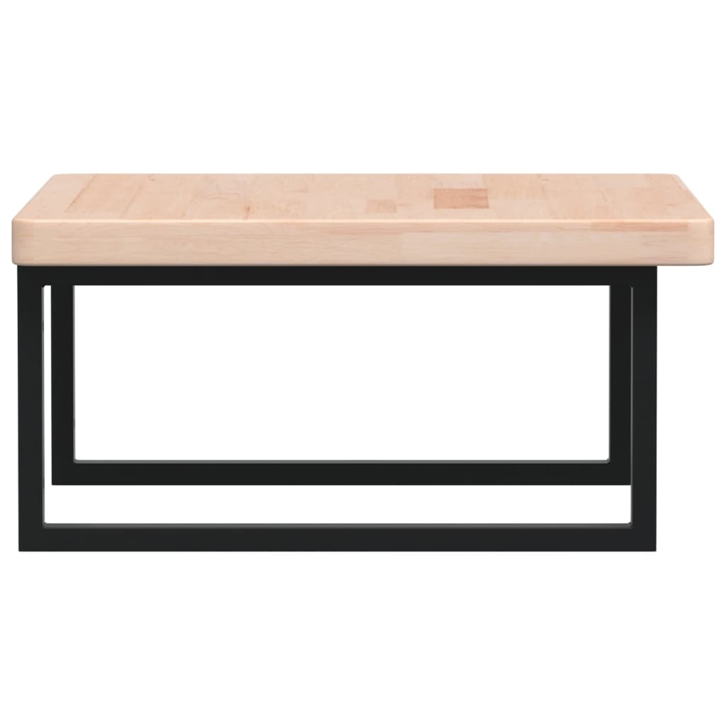 Basin Shelf Wall Mounted Steel and Solid Wood Oak