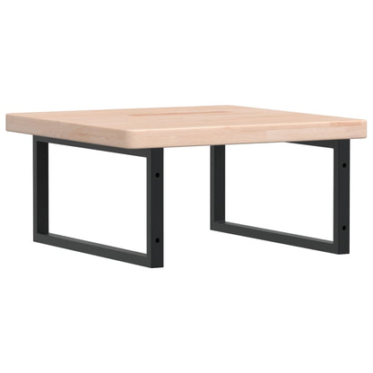 Basin Shelf Wall Mounted Steel and Solid Wood Oak