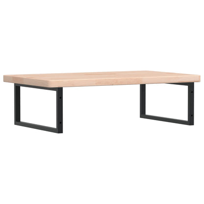 Basin Shelf Wall Mounted Steel and Solid Wood Oak