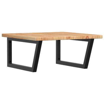 Basin Shelf Wall Mounted Steel and Solid Wood Oak