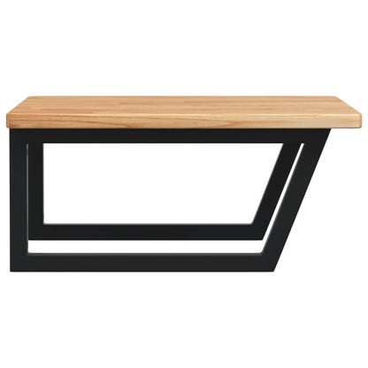 Basin Shelf Wall Mounted Steel and Solid Wood Oak