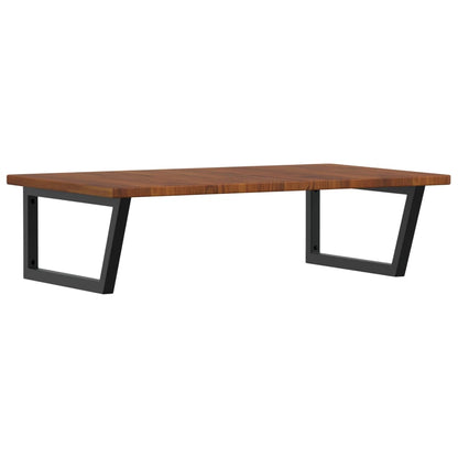 Basin Shelf Wall Mounted Steel and Solid Wood Oak