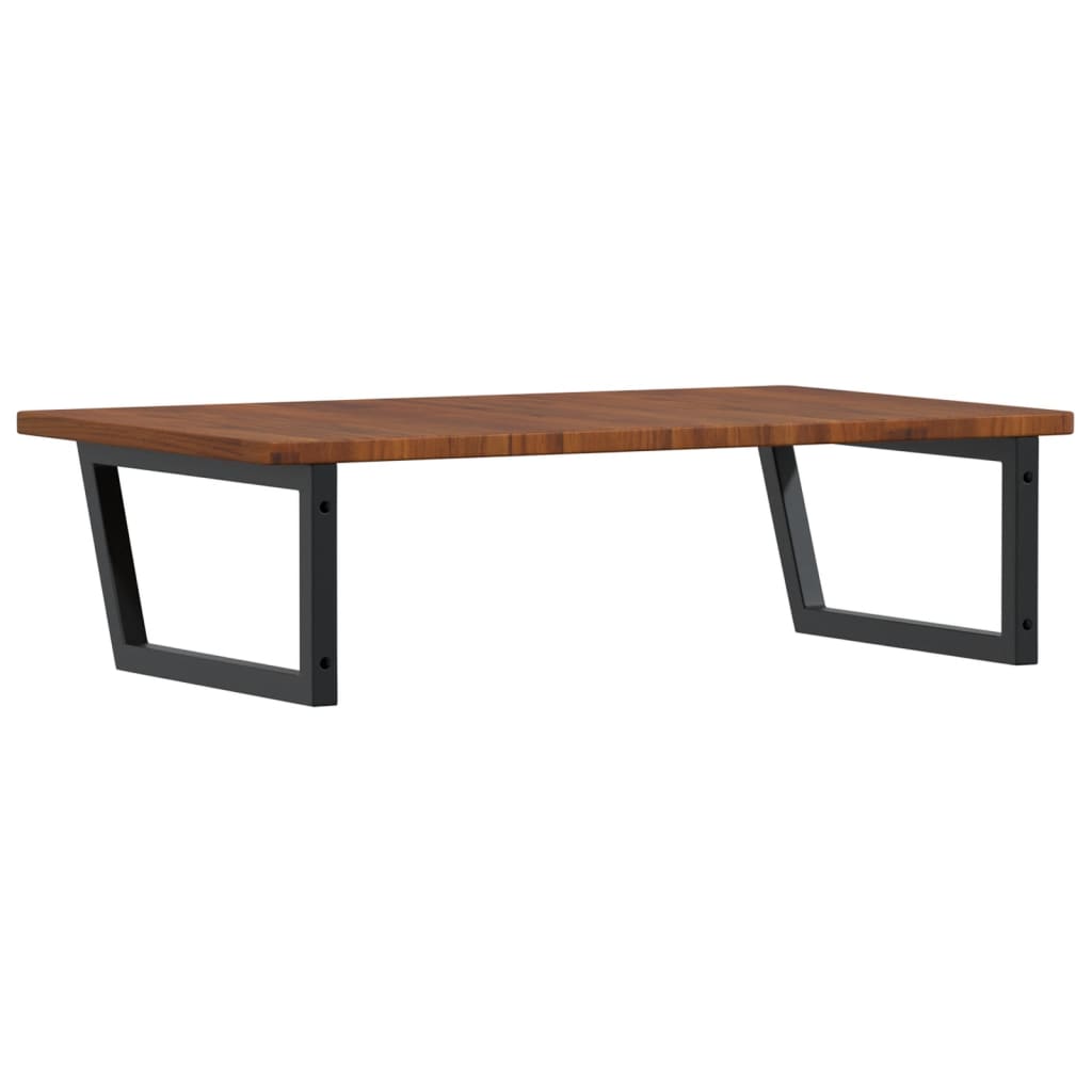 Basin Shelf Wall Mounted Steel and Solid Wood Oak