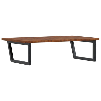 Basin Shelf Wall Mounted Steel and Solid Wood Oak