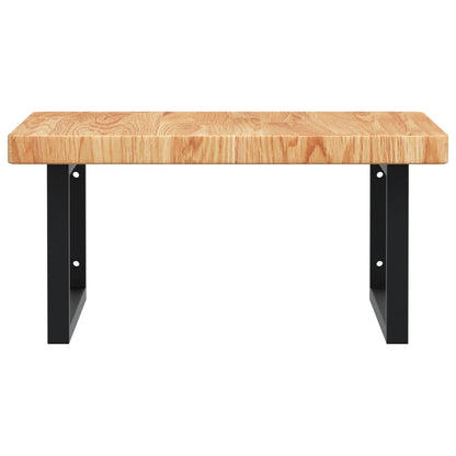 Basin Shelf Wall Mounted Steel and Solid Wood Oak