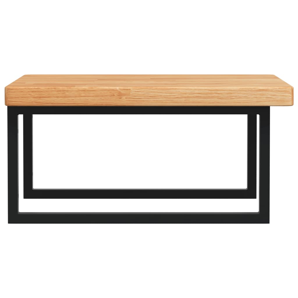 Basin Shelf Wall Mounted Steel and Solid Wood Oak