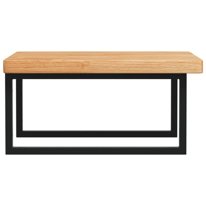 Basin Shelf Wall Mounted Steel and Solid Wood Oak