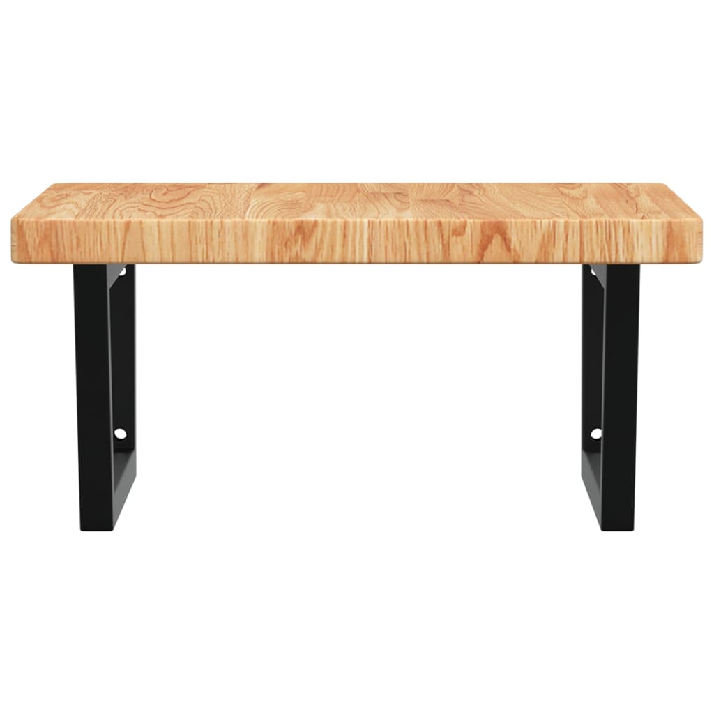 Basin Shelf Wall Mounted Steel and Solid Wood Oak