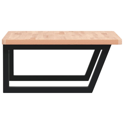 Basin Shelf Wall Mounted Steel and Solid Wood Beech