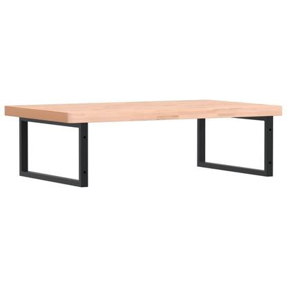 Basin Shelf Wall Mounted Steel and Solid Wood Beech