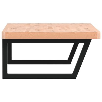 Basin Shelf Wall Mounted Steel and Solid Wood Beech