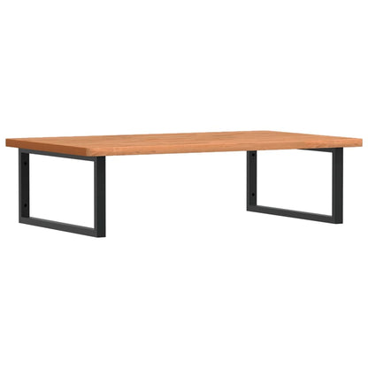 Basin Shelf Wall Mounted Steel and Solid Wood Beech