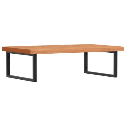 Basin Shelf Wall Mounted Steel and Solid Wood Beech