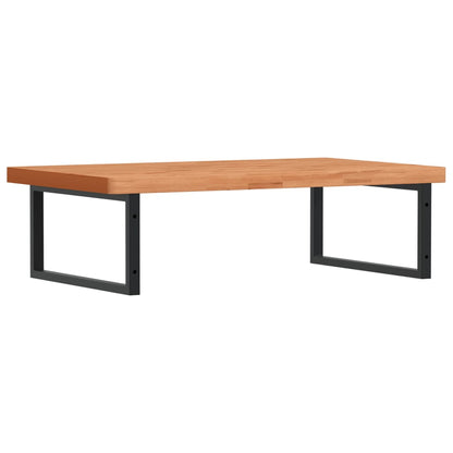 Basin Shelf Wall Mounted Steel and Solid Wood Beech