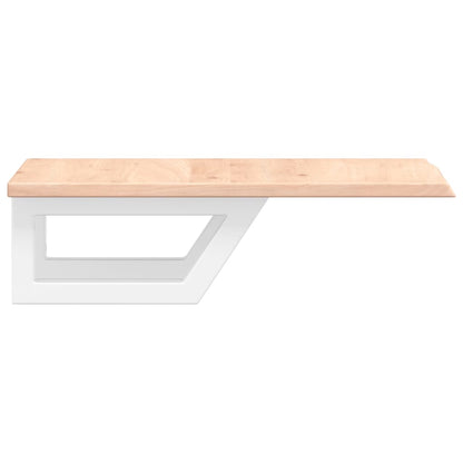 Basin Shelf Wall Mounted Steel and Solid Wood Oak