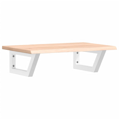 Basin Shelf Wall Mounted Steel and Solid Wood Oak