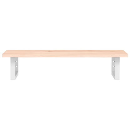 Basin Shelf Wall Mounted Steel and Solid Wood Oak