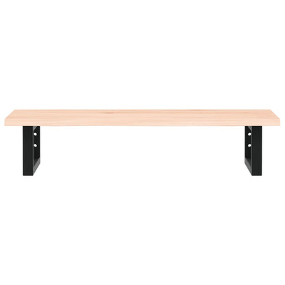 Basin Shelf Wall Mounted Steel and Solid Wood Oak