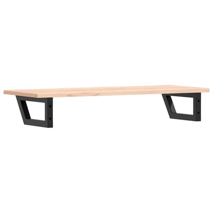 Basin Shelf Wall Mounted Steel and Solid Wood Oak